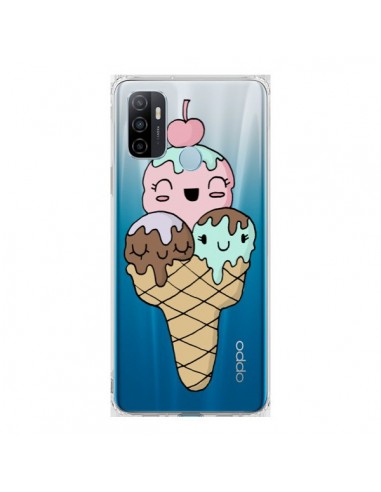 Coque Oppo A53 / A53s Ice Cream Glace Summer Ete Cerise Transparente - Claudia Ramos