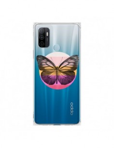 Coque Oppo A53 / A53s Papillon Butterfly Transparente -...