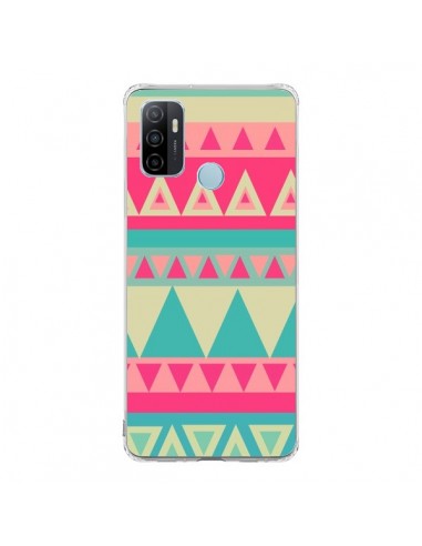 Coque Oppo A53 / A53s Azteque Rose Vert - Eleaxart