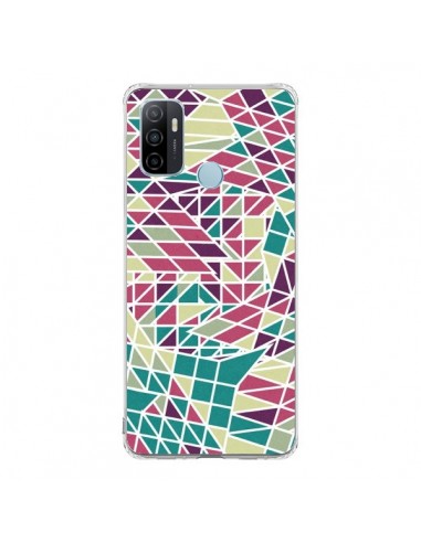 Coque Oppo A53 / A53s Azteque Triangles Vert Violet - Eleaxart