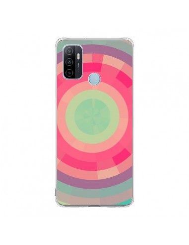 Coque Oppo A53 / A53s Spirale de Couleurs Rose Vert - Eleaxart