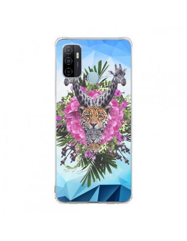 Coque Oppo A53 / A53s Girafes Lion Tigre Jungle - Eleaxart