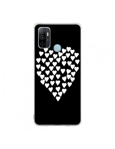 Coque Oppo A53 / A53s Coeur en coeurs blancs - Project M