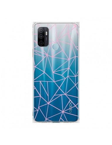 Coque Oppo A53 / A53s Lignes Triangle Rose Transparente - Project M