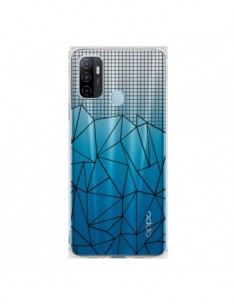 Coque Oppo A53 / A53s Lignes Grille Grid Abstract Noir...