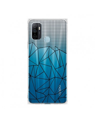 Coque Oppo A53 / A53s Lignes Grille Grid Abstract Noir Transparente - Project M