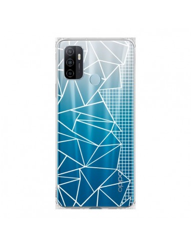 Coque Oppo A53 / A53s Lignes Grilles Side Grid Abstract Blanc Transparente - Project M