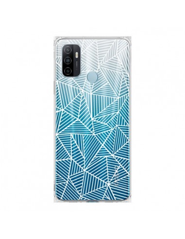 Coque Oppo A53 / A53s Lignes Grilles Triangles Full Grid Abstract Blanc Transparente - Project M