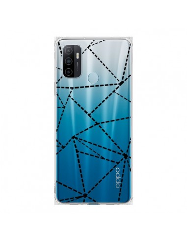 Coque Oppo A53 / A53s Lignes Points Abstract Noir Transparente - Project M