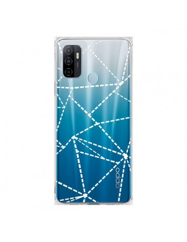 Coque Oppo A53 / A53s Lignes Points Abstract Blanc Transparente - Project M