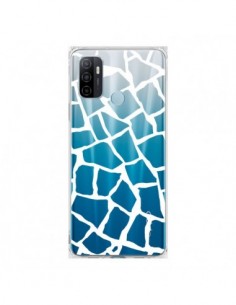 Coque Oppo A53 / A53s Girafe Mosaïque Blanc Transparente...