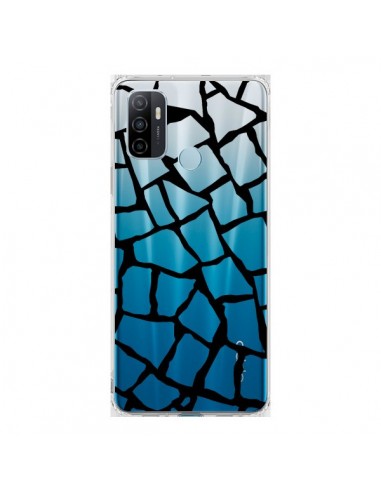 Coque Oppo A53 / A53s Girafe Mosaïque Noir Transparente - Project M