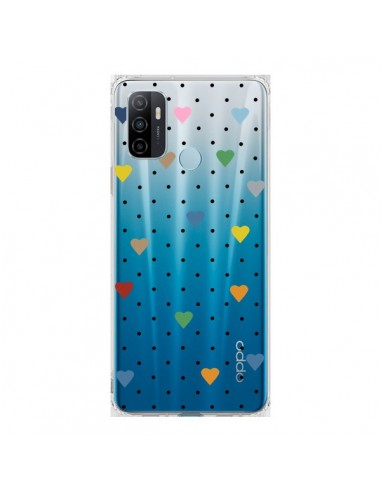 Coque Oppo A53 / A53s Point Coeur Coloré Pin Point Heart Transparente - Project M