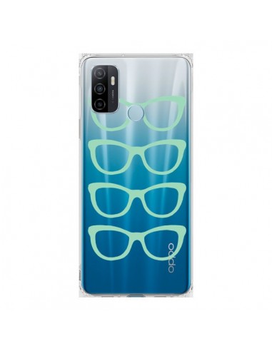 Coque Oppo A53 / A53s Sunglasses Lunettes Soleil Mint Bleu Vert Transparente - Project M