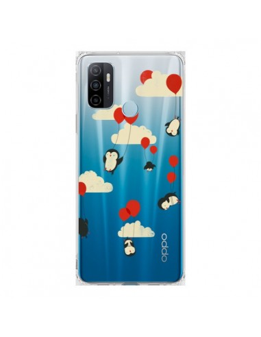 Coque Oppo A53 / A53s Pingouin Ciel Ballons Transparente - Jay Fleck