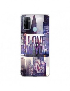 Coque Oppo A53 / A53s I love New Yorck City violet -...
