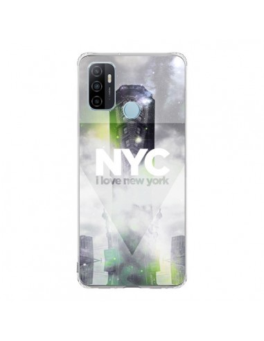 Coque Oppo A53 / A53s I Love New York City Gris Vert - Javier Martinez