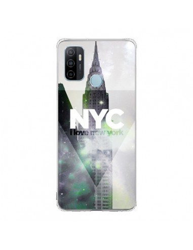 Coque Oppo A53 / A53s I Love New York City Gris Violet Vert - Javier Martinez