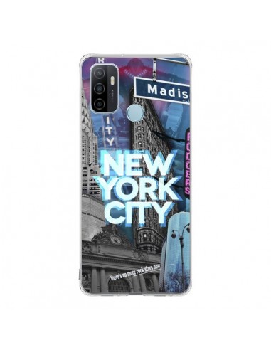 Coque Oppo A53 / A53s New York City Buildings Bleu - Javier Martinez