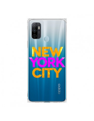 Coque Oppo A53 / A53s New York City NYC Orange Rose Transparente - Javier Martinez
