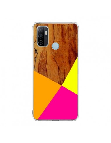 Coque Oppo A53 / A53s Wooden Colour Block Bois Azteque Aztec Tribal - Jenny Mhairi