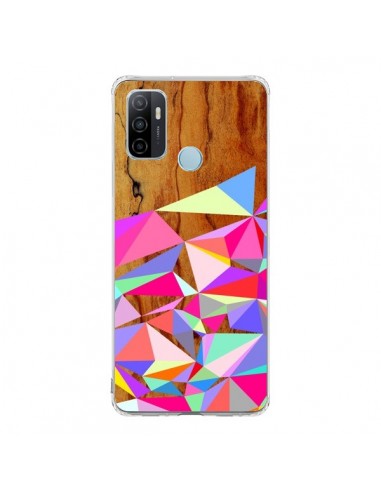 Coque Oppo A53 / A53s Wooden Multi Geo Bois Azteque Aztec Tribal - Jenny Mhairi