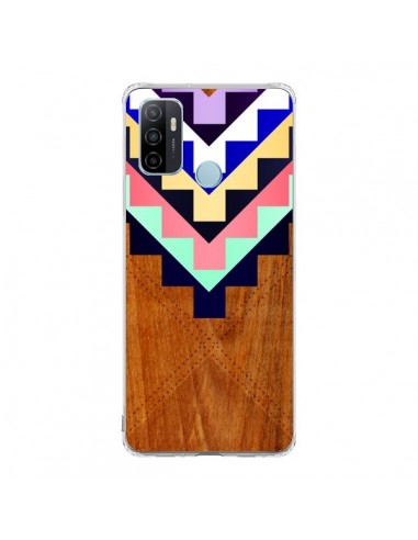 Coque Oppo A53 / A53s Wooden Tribal Bois Azteque Aztec Tribal - Jenny Mhairi
