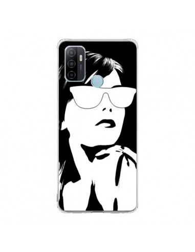Coque Oppo A53 / A53s Fille Lunettes Blanches - Jonathan Perez