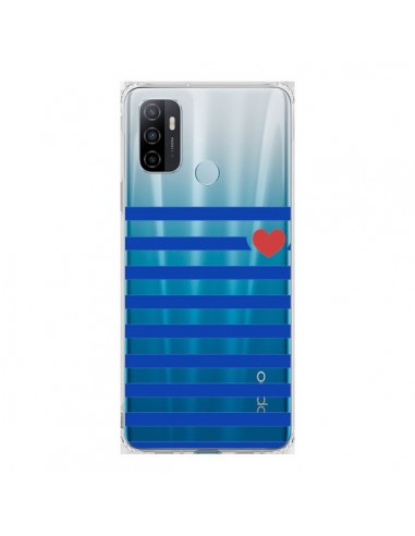 Coque Oppo A53 / A53s Mariniere Coeur Love Transparente - Jonathan Perez