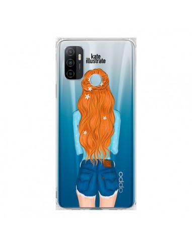 Coque Oppo A53 / A53s Red Hair Don't Care Rousse Transparente - kateillustrate