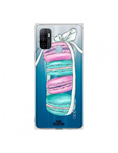 Coque Oppo A53 / A53s Macarons Pink Mint Rose Transparente - kateillustrate