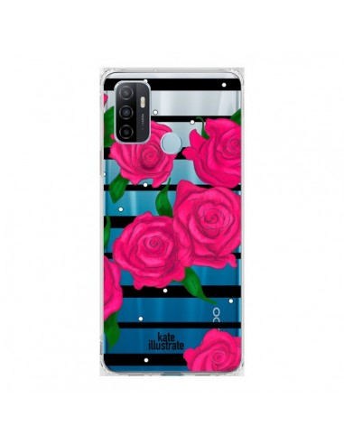 Coque Oppo A53 / A53s Roses Rose Fleurs Flowers Transparente - kateillustrate
