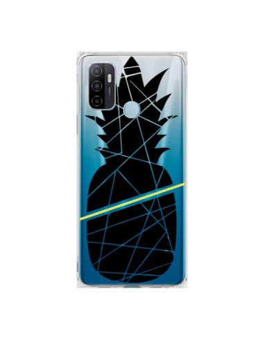 Coque Oppo A53 / A53s Ananas Noir Transparente - Koura-Rosy Kane