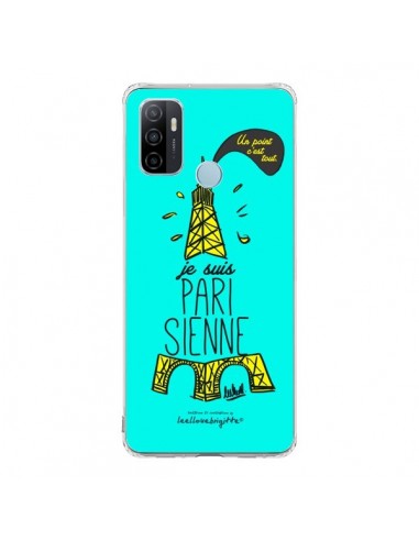 Coque Oppo A53 / A53s Je suis Parisienne La Tour Eiffel Bleu - Leellouebrigitte