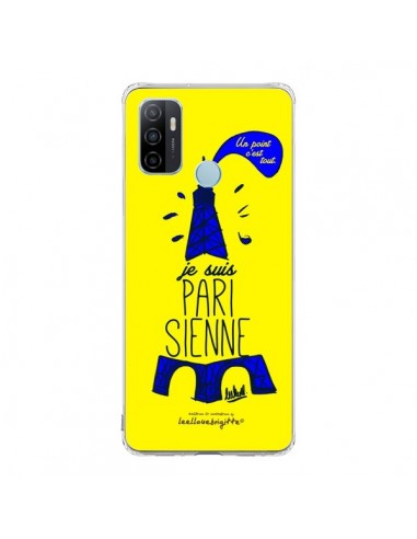 Coque Oppo A53 / A53s Je suis Parisienne La Tour Eiffel Jaune - Leellouebrigitte