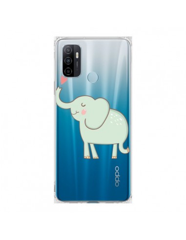 Coque Oppo A53 / A53s Elephant Elefant Animal Coeur Love  Transparente - Petit Griffin