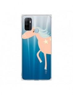 Coque Oppo A53 / A53s Licorne Unicorn Rose Transparente -...