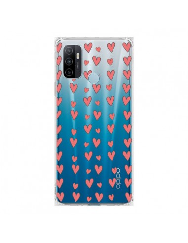 Coque Oppo A53 / A53s Coeurs Heart Love Amour Rouge Transparente - Petit Griffin