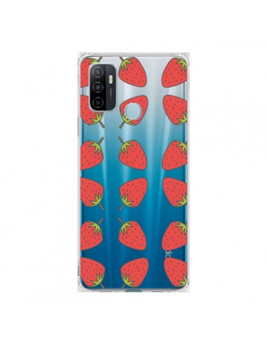 Coque Oppo A53 / A53s Fraise Fruit Strawberry Transparente - Petit Griffin