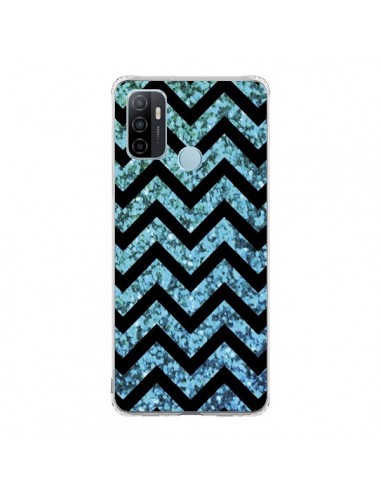 Coque Oppo A53 / A53s Chevron Aqua Sparkle Triangle Azteque - Mary Nesrala