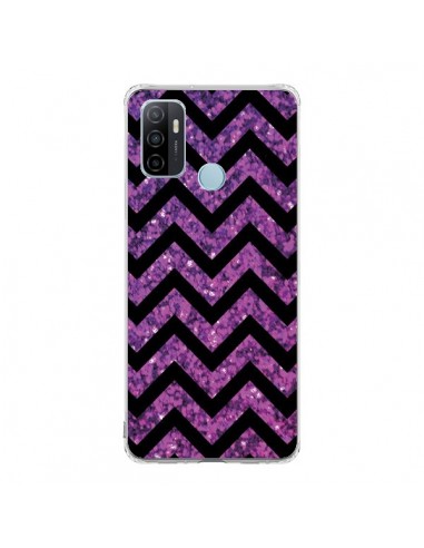 Coque Oppo A53 / A53s Chevron Purple Sparkle Triangle Azteque - Mary Nesrala