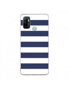 Coque Oppo A53 / A53s Bandes Marinières Bleu Blanc...