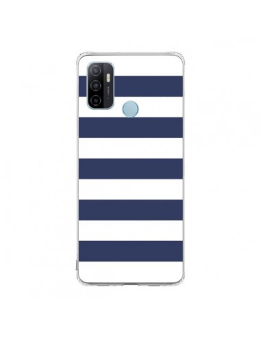 Coque Oppo A53 / A53s Bandes Marinières Bleu Blanc Gaultier - Mary Nesrala