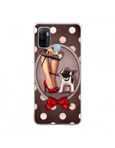 Coque Oppo A53 / A53s Lady Jambes Chien Dog Pois Noeud papillon - Maryline Cazenave