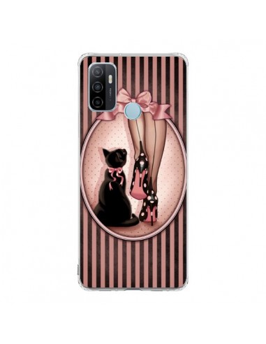 Coque Oppo A53 / A53s Lady Chat Noeud Papillon Pois Chaussures - Maryline Cazenave