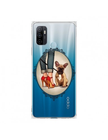 Coque Oppo A53 / A53s Lady Jambes Chien Bulldog Dog Transparente - Maryline Cazenave