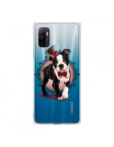 Coque Oppo A53 / A53s Chien Bulldog Dog Gentleman Noeud Papillon Chapeau Transparente - Maryline Cazenave