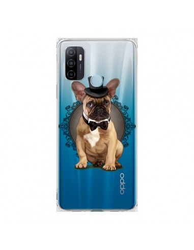 Coque Oppo A53 / A53s Chien Bulldog Noeud Papillon Chapeau Transparente - Maryline Cazenave