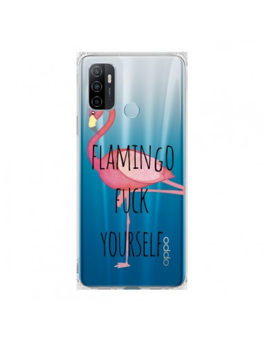 Coque Oppo A53 / A53s Flamingo Fuck Transparente - Maryline Cazenave