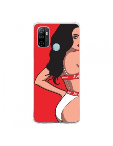 Coque Oppo A53 / A53s Pop Art Femme Rouge - Mikadololo